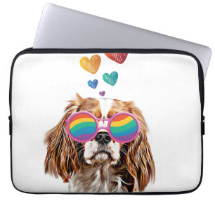 Funda Para Portátil Cavalier King Dog con El día de San Valentín del c