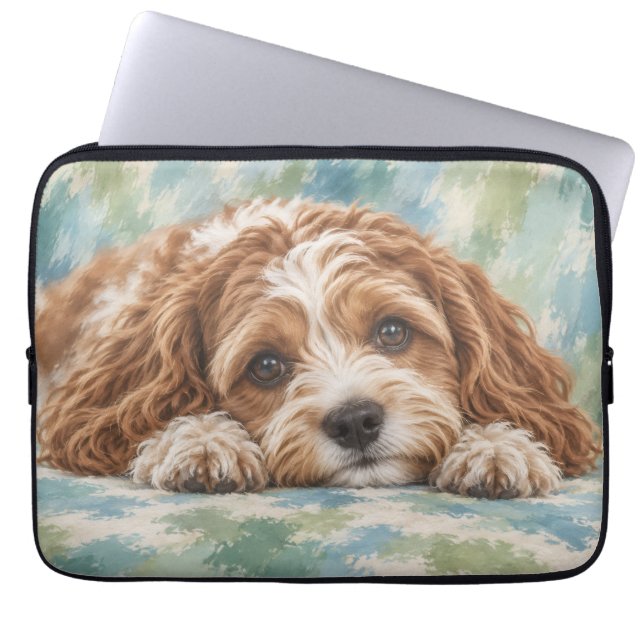 Funda para portátil Cavapoo | Amante del perro Cav (Frente)