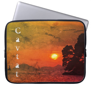 Funda Para Portátil Cavtat, vista de Croacia del filtro Sunset 1974
