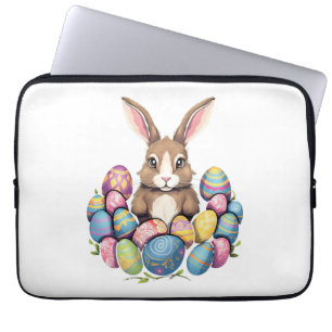 Funda Para Portátil Caza de huevos de pascua colorida de conejo conejo