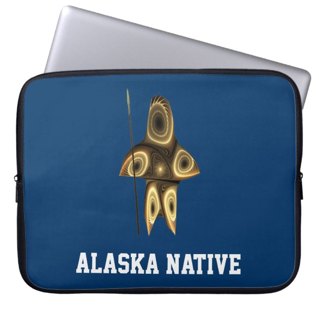 Funda Para Portátil Cazador inuit fractal - Nativo de Alaska (Frente)