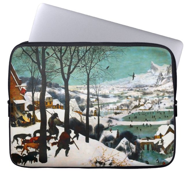 Funda Para Portátil Cazadores en el paisaje de la nieve Pieter Bruegel (Frente)