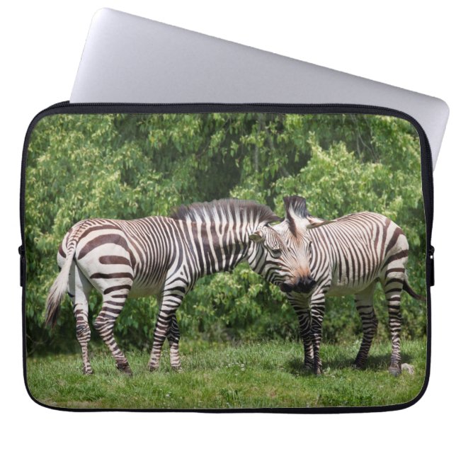 Funda para portátil Cebras enamoradas (Frente)
