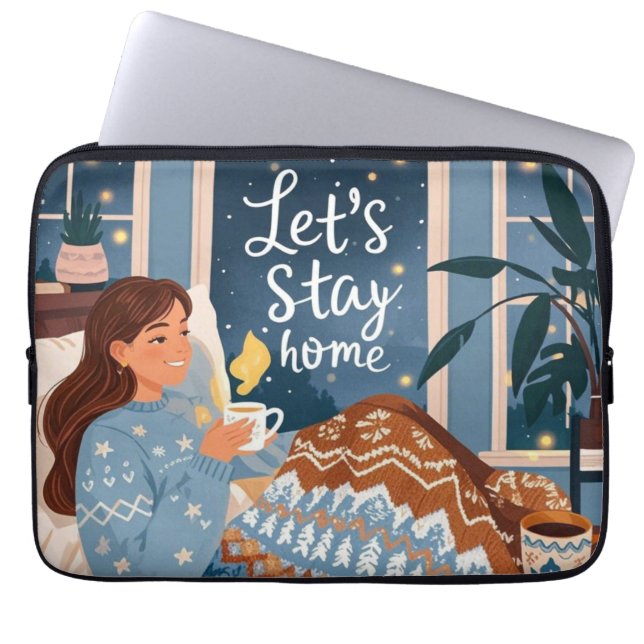 Funda Para Portátil Celebra la manta de punto de noches acogedoras (Frente)