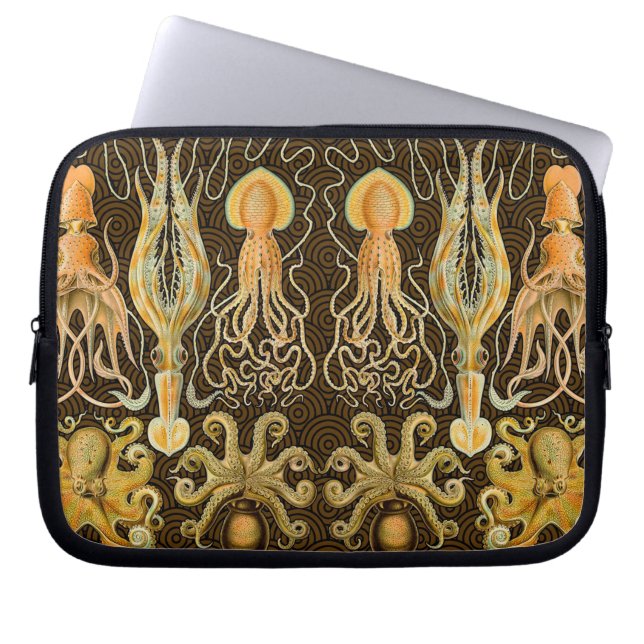 Funda Para Portátil Cephalopod Octopus Naturaleza marina de calamar (Frente)