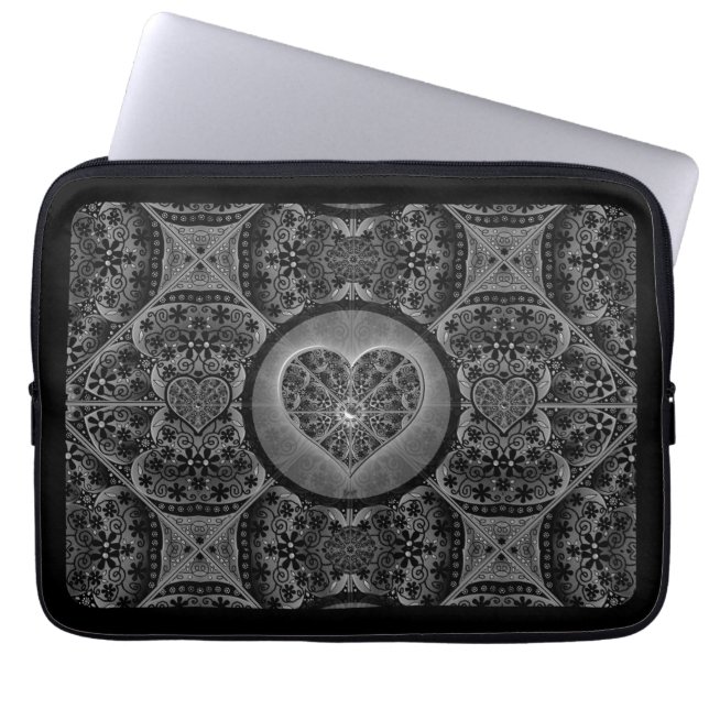 Funda Para Portátil Ceramic Lace Black (Frente)