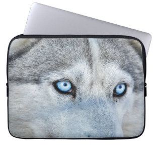 Funda Para Portátil Cerca del Husky Siberiano con los ojos azules