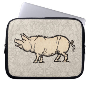 Funda Para Portátil Cerdo Antiguo Piggy Cute Vintage