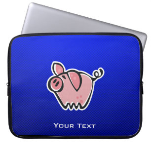 Funda Para Portátil Cerdo; Azul