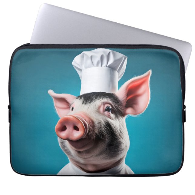 Funda Para Portátil Cerdo Chef (Frente)
