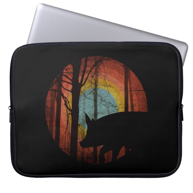 FUNDA PARA PORTÁTIL CERDO EN EL BOSQUE (Frente)