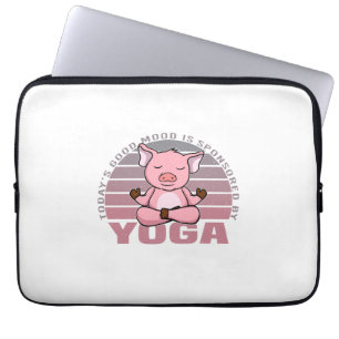 Funda Para Portátil Cerdo gracioso que hace yoga.