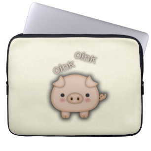 Funda Para Portátil Cerdo rosado lindo Oink