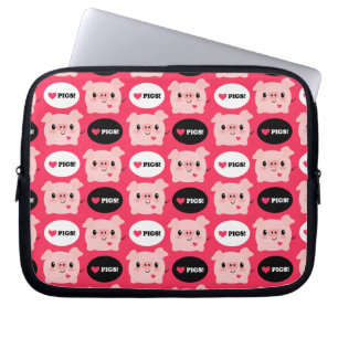 Funda Para Portátil Cerdos del amor de Kawaii I