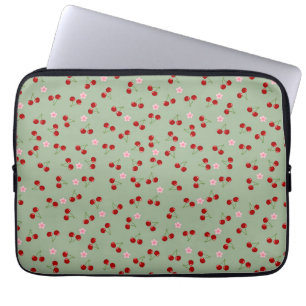 Funda Para Portátil Cerezas Y Flores
