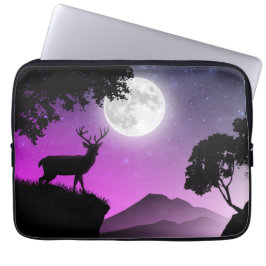 Funda Para Portátil Cerf sous la lune violet