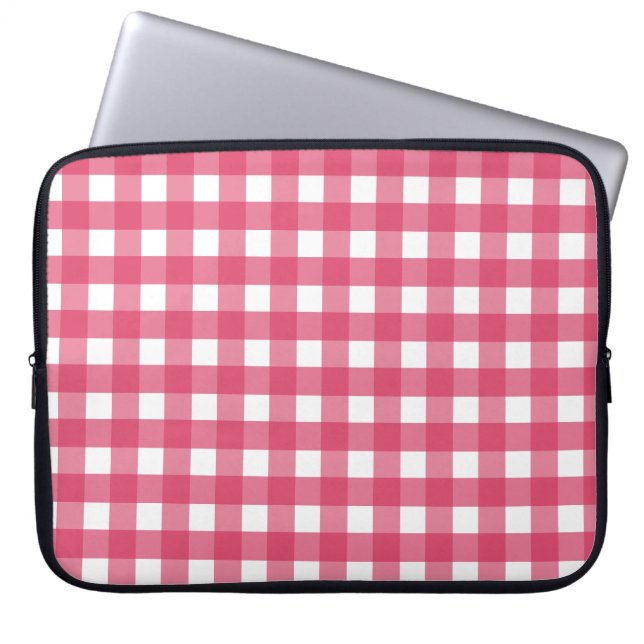 Funda Para Portátil Cerise gingham (Frente)