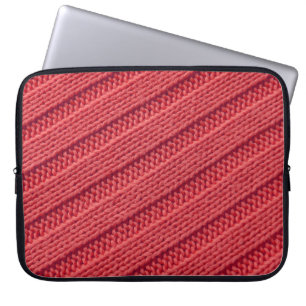 Funda Para Portátil Cerrar la textura de crochet de rayas.
