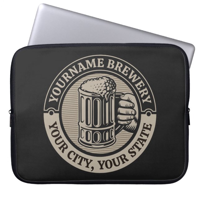 Funda Para Portátil Cerveza de elaboración de nombres personalizados C (Frente)