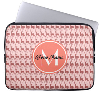 Funda Para Portátil Cerveza Salmón Rosa, Monograma Personalizado, Pers