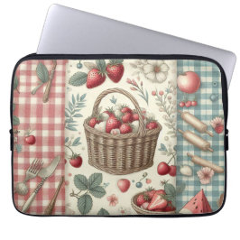 Funda Para Portátil Cesta de Frutas Gingham Diversión