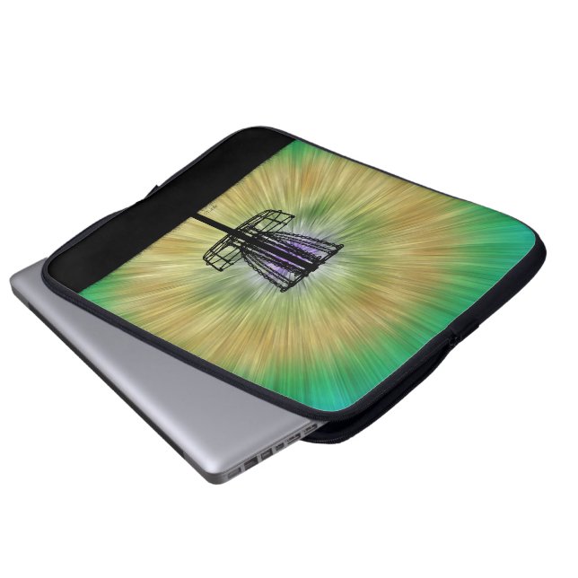 Funda Para Portátil Cesta de golf de disco de tinta (Inferior anverso)