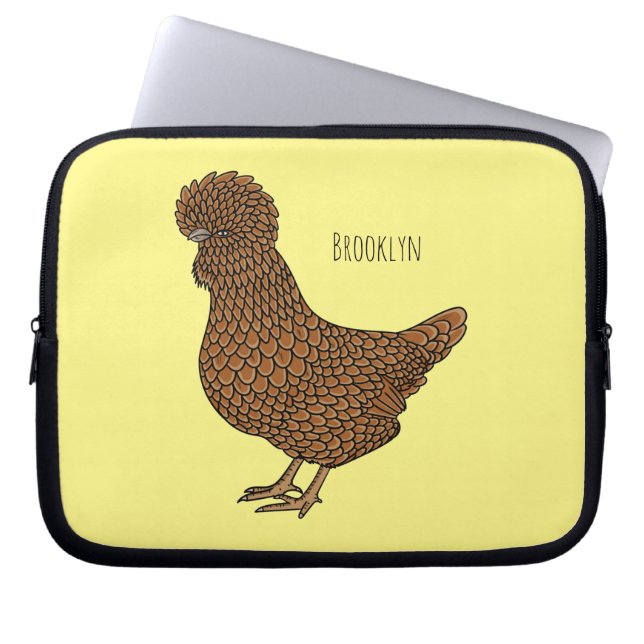 Funda Para Portátil Chamois polish chicken cartoon illustration (Frente)