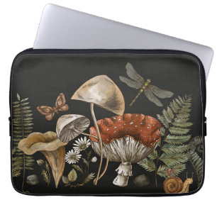 Funda Para Portátil champiñones vintage con manga de portátil de flore