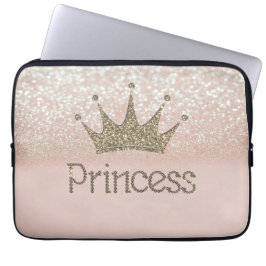 Funda Para Portátil Charming Chic Tiara Princess,Glitter Bokeh