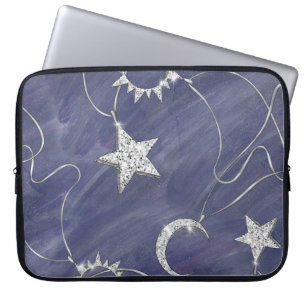 Funda Para Portátil Charming Mystique   Silver Moon Stars Sun Amulet
