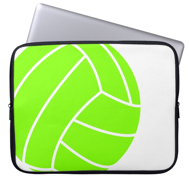 Funda Para Portátil Chartreuse, voleibol verde neón (Frente)