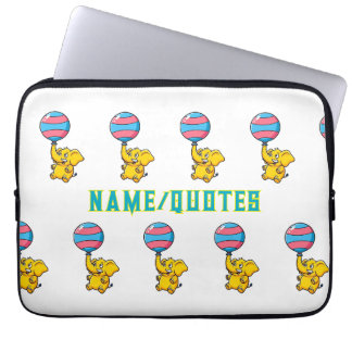 Funda Para Portátil Cheerful Baby Elephant Hot Air Balloon