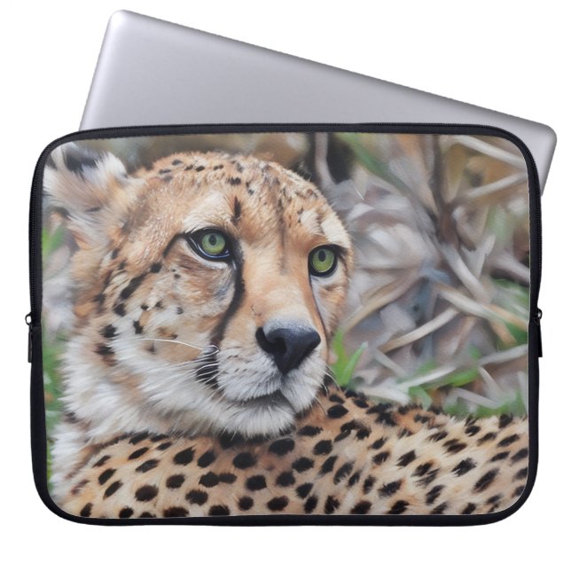 Funda Para Portátil Cheetah Cat Nature Laptop Sleeve Cover (Frente)