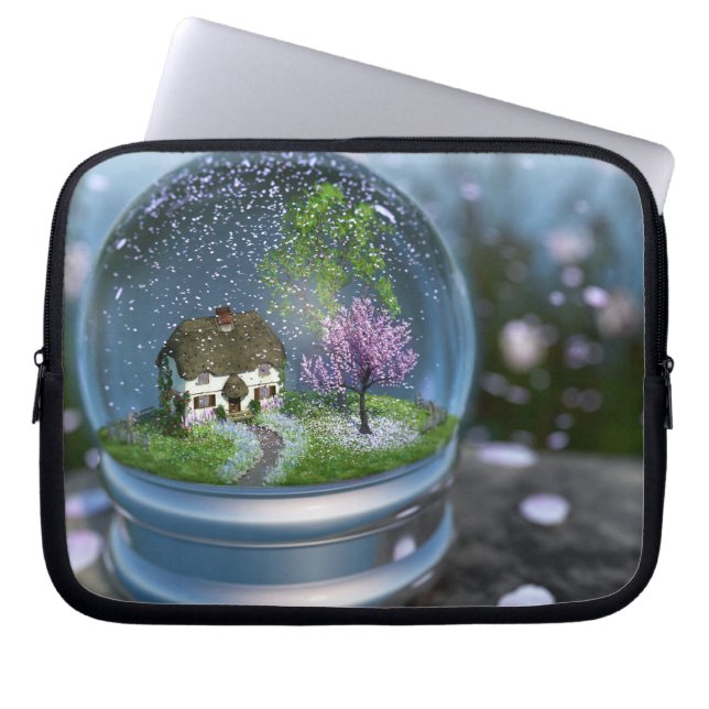 Funda Para Portátil Cherry Blossom Globe Laptop Sleeve (Frente)