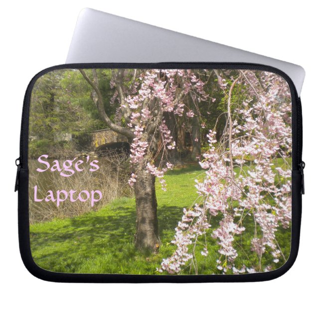 Funda Para Portátil Cherry Blossom Pond Laptop Sleeve *personalizar* (Frente)