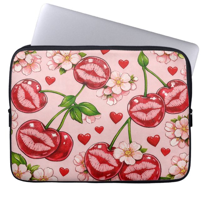 Funda Para Portátil Cherry Kiss Laptop Sleeve (Frente)