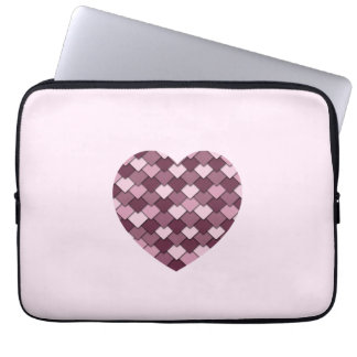 Funda Para Portátil Cherry Pink Square y el corazón del Diamante