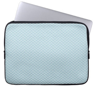 Funda Para Portátil Chevron azul con monograma