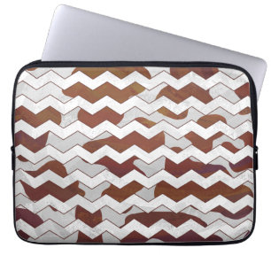 Funda Para Portátil Chevron Cow Brown and White Print
