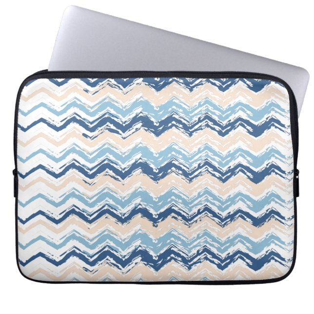 Funda Para Portátil Chevron de olas oceánicas (Frente)