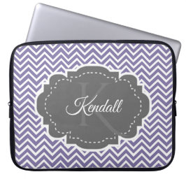 Funda Para Portátil Chevron morado personalizado