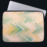 Funda Para Portátil Chevron verde rosado. Línea geométrica abstracta m<br><div class="desc">Manga de la laptop chevron abstracta color verde rosa.</div>
