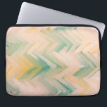 Funda Para Portátil Chevron verde rosado. Línea geométrica abstracta m<br><div class="desc">Manga de la laptop chevron abstracta color verde rosa.</div>
