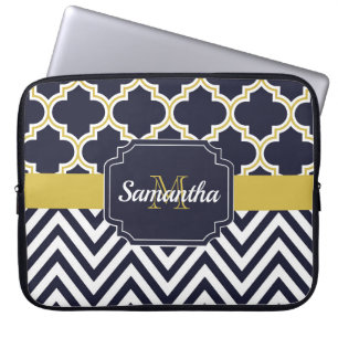 Funda Para Portátil Chevron y Quatrefoil