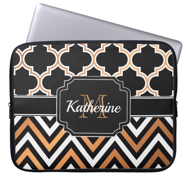 Funda Para Portátil Chevron y Quatrefoil (Frente)