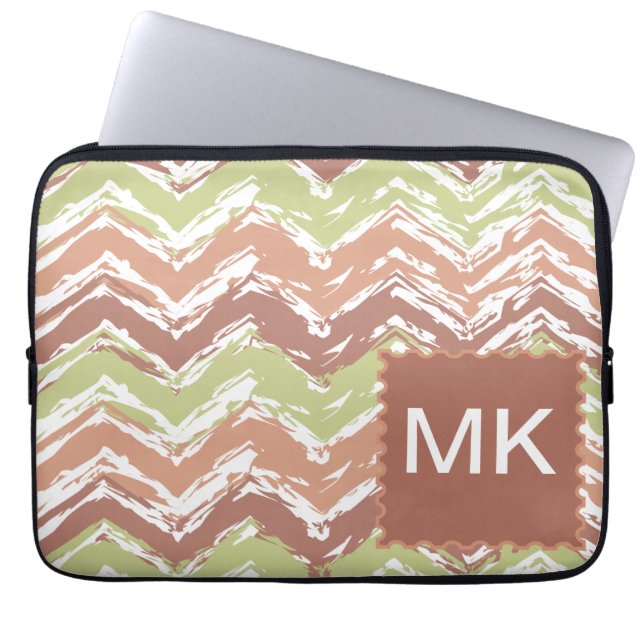 Funda Para Portátil Chevron ZigZag con escrúpulos picantes (Frente)
