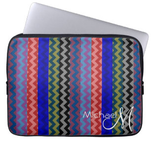 Funda Para Portátil Chevron Zigzag Personalizado Monograma 2
