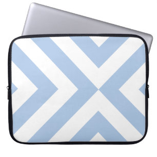 Funda Para Portátil Chevrons azul claro y blanco