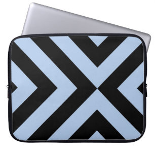 Funda Para Portátil Chevrons azul claro y negro