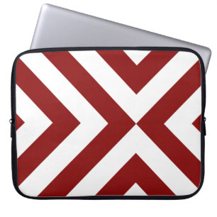 Funda Para Portátil Chevrons rojo y blanco